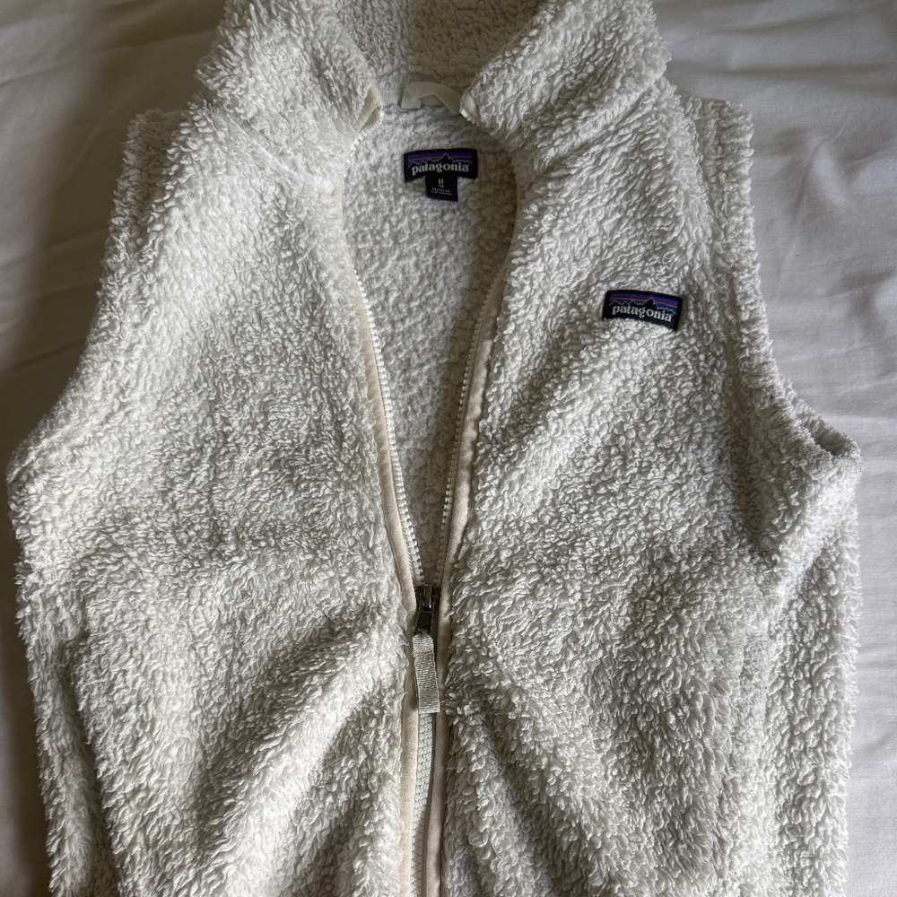Girls', Ivory, fleece Patagonia vest